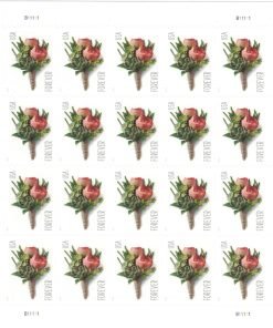 Celebration Boutonniere Pink Rose First-Class Postage USPS Forever Stamps 100pcs/Pack (20PCS/Booklet)