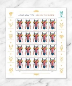 Lunar New Year: Year of The Horse 2026 (Sheet of 20) First-Class Mail Forever Postage Stamps 100pcs/Pack
